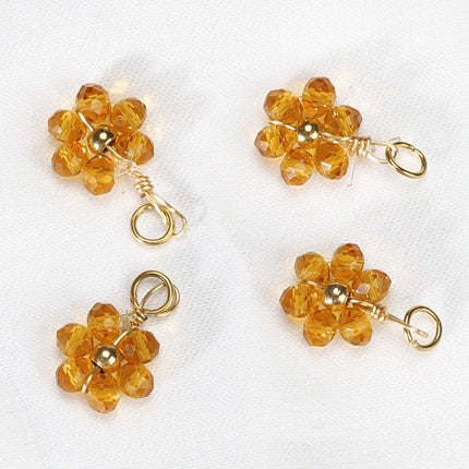 20pcs Stainless Steel Flower Imitation Pearl Beads Charms Pendants for Jewelry Making DIY Handmade Necklace Bracelet Accessories
