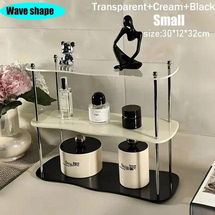 Ins Style Acrylic Storage Rack Desktop Organizer Perfume Jewelry and Cups Display Stand 3 Layers Removable Decorative Shelf