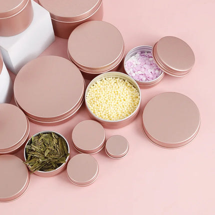 10/20/50/100pcs 5ml 10ml Matte Rose Gold Jar 30ml Cream Pink Aluminum Case 50ml 60ml Lip Balm Pot Cosmetic Container 150ml 4201