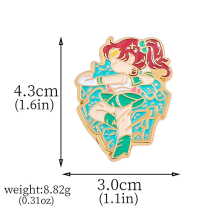 Anime Cartoon Moon Tsukino Usagi Enamel Keychain Necklace for Women Girl Magic Brooch Aino Minako Pin Cosplay Jewelry Gift
