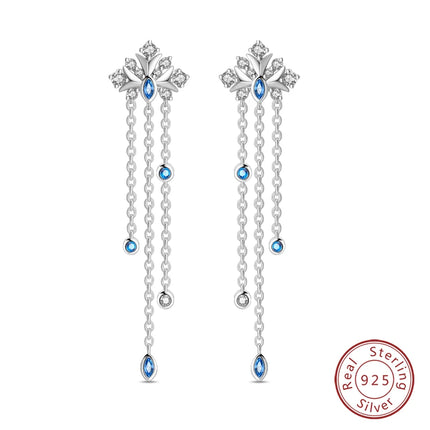 Real 925 Sterling Silver Star Earrings For Women Sparkling Zircon Ear Studs Luxury Fine Engagement Wedding Jewelry Gift For Girl