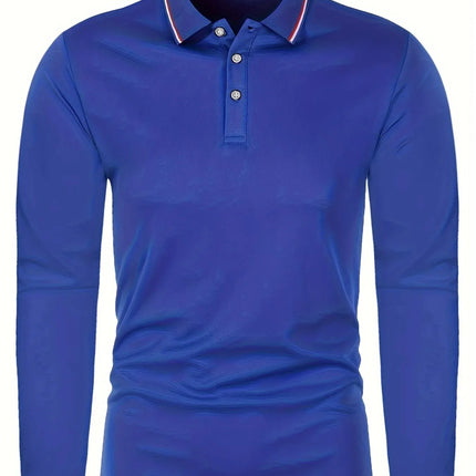 Men's Spring and Autumn Casual Breathable Comfortable Polo Shirt Hot Selling Fashion Men's Business Long Sleeve T-Shirt