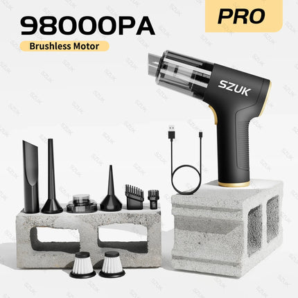 SZUK 98000PA Car Vacuum Cleaner Wireless Mini Powerful Cleaning Machine Handheld for Car Portable  Blow Computer Home Appliance