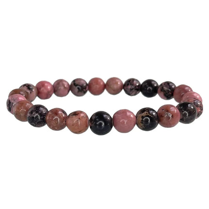 Natural Stone Pink Zebra Beaded Bracelet 6/8mm Dalmatian Jasper Rhodochrosite Agate Bracelet Gemstone Beads Bracelet