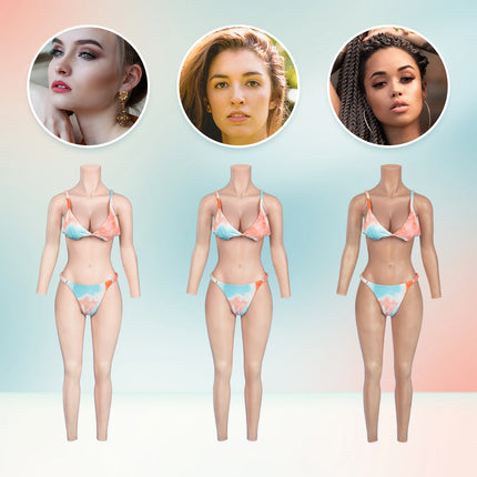 KUMIHO C Cup Full Silicon Bodysuit Silicone Bodysuit Crossdresser Breast Form Transgender Cosplay Artificial Vagina for Men
