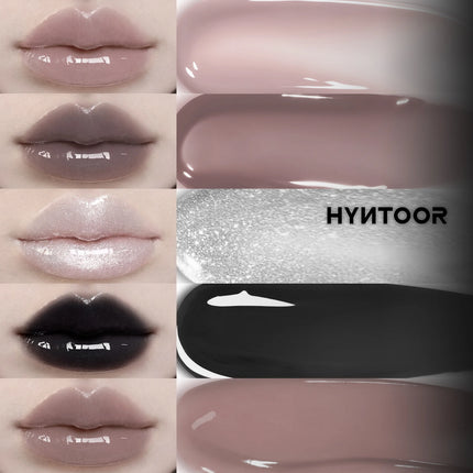 HYNTOOR Playful Rebellious Lip Gloss Planet  Mouth Black Mouth Silver Mouth Gray Lip Oil Mirror Water Gloss