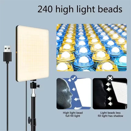 BSLIUFANG LED Photography Light Selfie Lights Conference Lighting Lamp With Scissor Arm Stand For Zoom YouTube Live Streaming