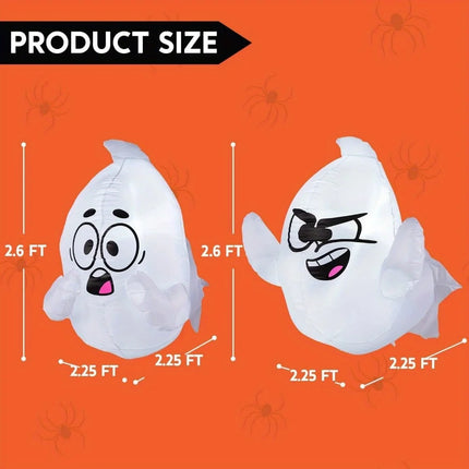 2 Pack 2.6 FT Tall Window Ghost Halloween Inflatable Ghost with Build-in LED  Blow Up Inflatable Scary Flying Ghost Broke Out from Window for Halloween Outdoor, Yard, Garden, Lawn Decoration
