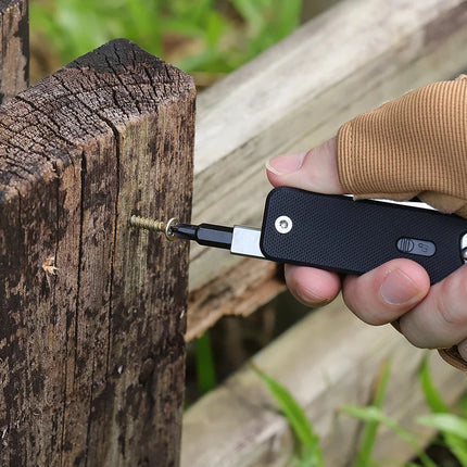 ROXON S503G Flex Companion Tool Modular Design and Customizable Pocket Tool, Preinstalled with 8 Essential Tools (1/4" Bit Drive