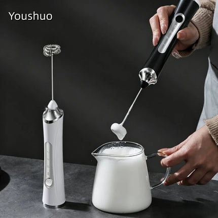 Wireless Milk Frother Electric Type-C Handheld Blender Stainless Steel Mini Coffee Maker Whisk Mixer For Coffee Cappuccino Cream