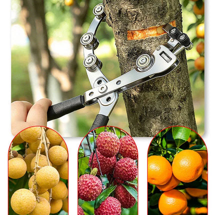Double Pulley Fruit Tree Ring Peeling Pliers Girdling Knife for Jujube Citrus Apple Grape Bark Peeling Grafting Pruning Tool