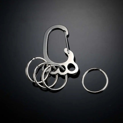 Creative Big Feet Key Chain Silver Color Metal Car Key Ring Holder for Men Women Waist Hanged Keyholder with 4 Keyrings Y55