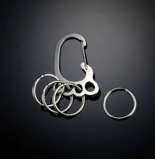 Creative Big Feet Key Chain Silver Color Metal Car Key Ring Holder for Men Women Waist Hanged Keyholder with 4 Keyrings Y55