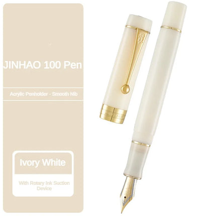 JINHAO 100 Acrylic Fountain Pen Beautiful Green Gift Pen EF/F/M with Converter Writing Office School Supplies Stationery