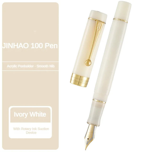 JINHAO 100 Acrylic Fountain Pen Beautiful Green Gift Pen EF/F/M with Converter Writing Office School Supplies Stationery