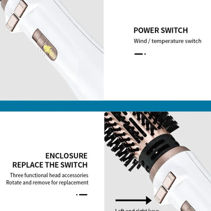 Kemei km-8020 Adjustable Temperature Fast Heating Multifunctional Electric Hair Dryer Curling Comb Straight Hair Comb
