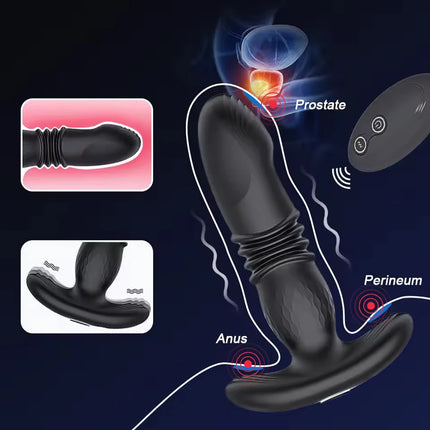 Remote Control Anal Plug Vibrator Telescopic Dildo Butt Plug Stimulator Masturbation Penetration Vagina Anal Vibrating Men Women