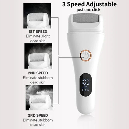NEW Electric Callus Remover Professional Foot Polisher Pedicure Machine Tools Rechargeable 3 Speed Heel Scrubber 3 Grinder Heads