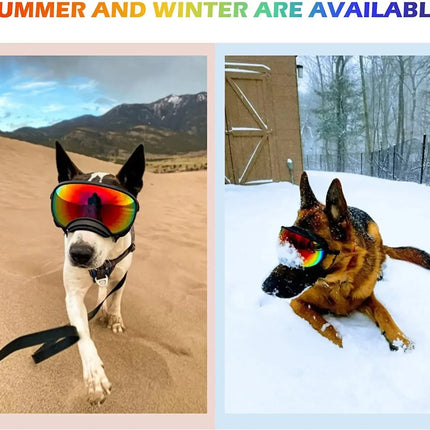 ATUBAN Dog Goggles Pet Glasses Anti UV Strong Impact Resistance Adjustable Puppy Large Breed Goggles Breathable Pet Sunglasses