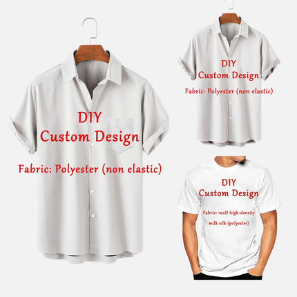 Customized Men's Summer Hawaiian Short Sleeve Shirts Women's 3D Custom Design Tops T-shirt Factory Outlet Long Sleeve Shirt