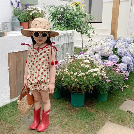 Baby Girl Summer Clothing Set Tops & Shorts Polka Dot Bloomers PP Shorts Pumpkin Short Pants Toddler Sleeveless T-shirts