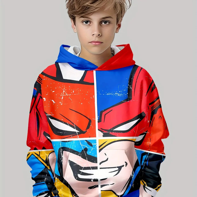 Children Top Hoodies Stylish 3D Print Boys Casual Pullover Long Sleeve Sweatshirt for Spring Fall Kids Hoodies Outdoor Clothing