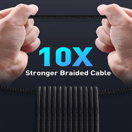 240W/100W PD3.1 Fast Charging Cable for iPhone17/16/15, Samsung S24/23/22, iPad Pro, Macbook Pro, Nylon Braided Durable Cable.