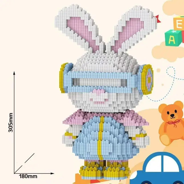 33CM Mini Colorful Rabbit 3D Model small particles Building Block Assembly Toy Cute Small Particle Puzzle Ornaments Kids Gift