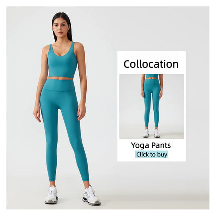Sports Bra for Women Yoga Top Fixed Chest Pad Gym Vest Shock-proof Workout Tops Yoga Clothes U-shaped Back Fitness Crop Top