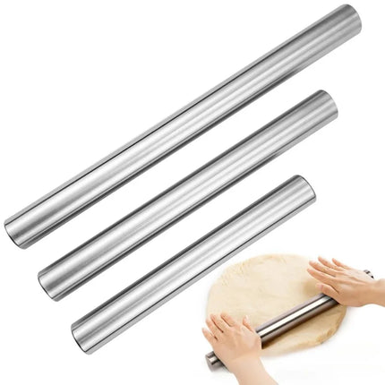 20/25/30cm Stainless Steel Non-Stick Rolling Roller Dough Bake Pizza Pastry Embossed Roller Surface Rolling Pin Kitchen Utensils