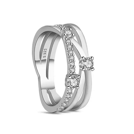 2025 New 925 Sterling Silver Shiny Classic Square Crown Heart-shaped Ring Exquisite Luxury Charm Jewelry Holiday Surprise Gifts