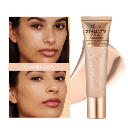 Natural liquid foundation, waterproof and sweat proof, durable makeup effect, multi color optional, create a natural foundation