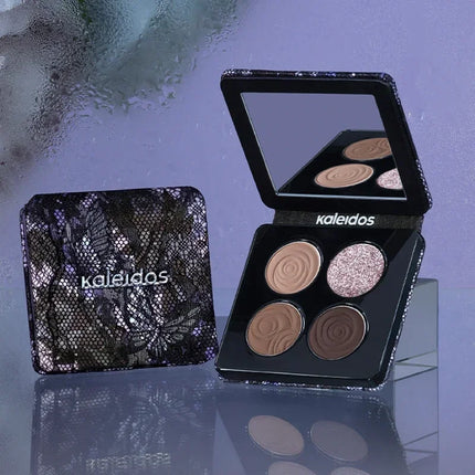 Kaleidos 4-Color Glitter Eyeshadow Palette High Pigmented Shimmer Matte And Glitter Finish Eye Shadow Makeup Set