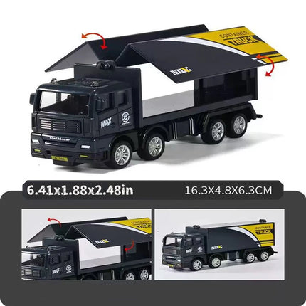 1pcs/Simulation Transporter Container Truck Freight Vehicle Children Kids Pull Back Car Model Educational Toys for Boy Game Gift