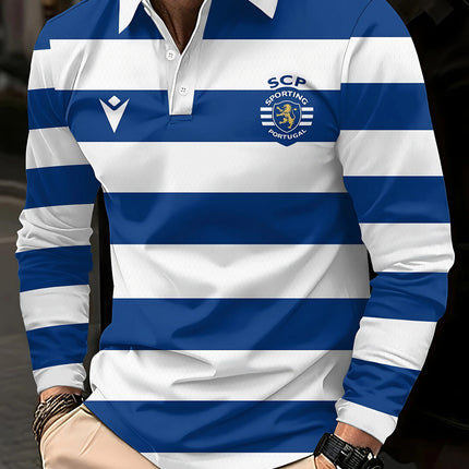 The new men's POLO shirt for Spring and Autumn 2025 is skin-friendly soft casual and fashionable with striped prints