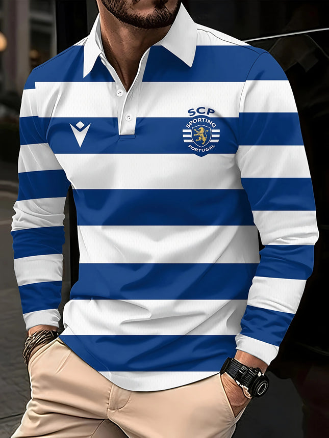 The new men's POLO shirt for Spring and Autumn 2025 is skin-friendly soft casual and fashionable with striped prints