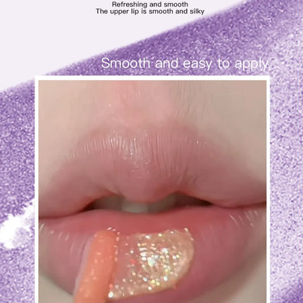 Cizn Galaxy Qin Lip Gloss Moisturizing and Long-Lasting Fine Shimmer Plumping Lip Gloss Mirror-Like Water Gloss Daily Lipstick Cosmetics Same Style as Girl Groups