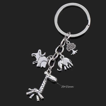 Fashion Animal Women Keychain Car Moon Cat Dog Love Heart Key Chain Friends Gift Jewelry Bag Pendant Wing Evil Eye Angel Turtles