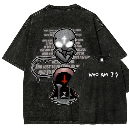 The Binding of Isaac Indie Washed T-shirt New Model Anime Lover T-shirt Oversized Year round clothing Unisex Streetwear soft tee