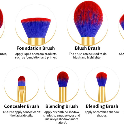 Docolor Makeup Brush Set Professional 10-30pcs Eyeshadow Blush Synthetic Foundation Brush Powder Contour Cosmetic Tool For Women