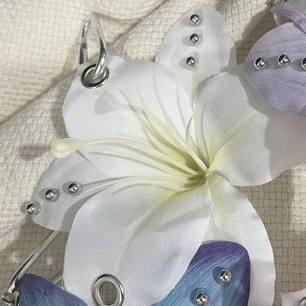 Exquisite Phalaenopsis Orchid Lily Keychain Creative Simulation Flower Bag Pendant Fashion Backpack Decoration Accessories Gifts