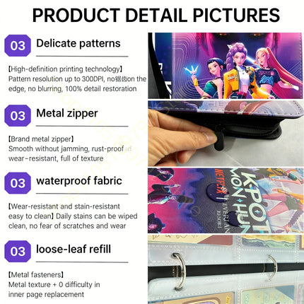 Holder Binder Anime Portable Zipper Trading Card Protector Albums Collections Folder 400Pcs Card Hold Book Kids Fans Toys Gifts