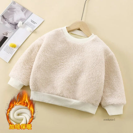 2025 New Baby Girls Boys Clothes Cute Fleece Winter Warm Tops Baby Girl Casual Kids Sweatshirts