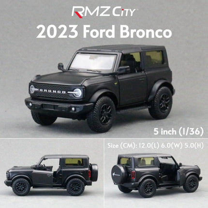 1/36 Ford Bronco SUV Off-Road Toy Car Model For Children RMZ CiTY Diecast Miniature Pull Back Collection Gift for Kid Boys