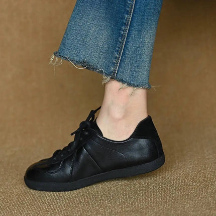 Genuine leather German training shoes Woman flats suede Retro For Women's sneakers Luxury High quality