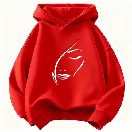 Gothic Vintage Women Face Y2k Children's Sweatshirt Hoody for Boys Girls Spring Casual Hoodies