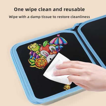 Children's drawing and writing blackboard book can be repeatedly wiped and used (12 color watercolor pen included)