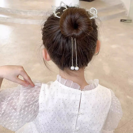Children Rhinestone Angel Wing Animal Ears Baby Hair Clip Elegant Pearl Hairpins Ponytail Headband for Girl Kids Accessories