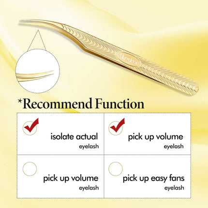 Merrdear Anti-Static Eyelash Tweezers Professional High Precision Volume Extension Stainless Steel Anti-slip Makeup Tool