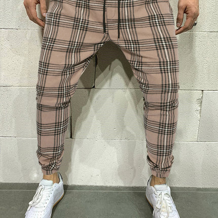 Mens Drawstring Lattice Pants Trousers with Bound Feet Style Casual Comfortable Breathable Loose Fit Long Leggings